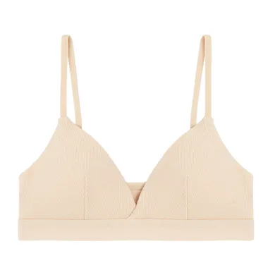 Cool Club, Bustiera pentru fete, din tricot striat, bej