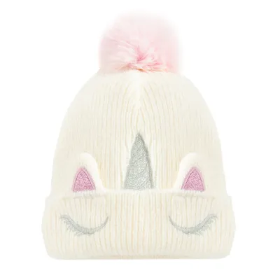 Cool Club, Caciula cu pompon pentru fete, alb