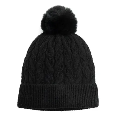 Cool Club, Caciula cu pompon pentru fete, cu lana, negru