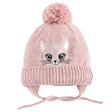 Cool Club, Caciula cu pompon pentru fete, cu snur, roz