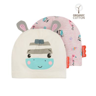 Cool Club, Caciula pentru fete, bumbac organic, Fisher-Price, set 2 buc.