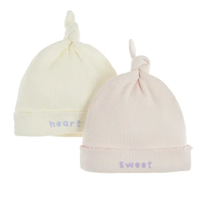 Cool Club, Caciula pentru fete, ecru, roz, set 2 buc.