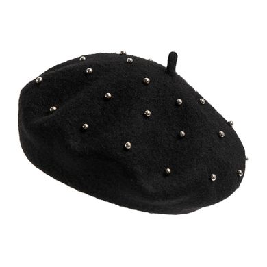 Cool Club, Caciula pentru fete, tip bereta, neagra, perle