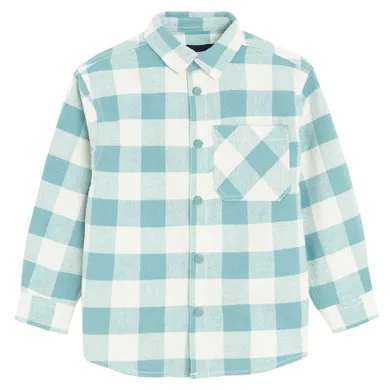 Cool Club, Camasa cu maneca lunga pentru baieti, flanel, albastru-alb