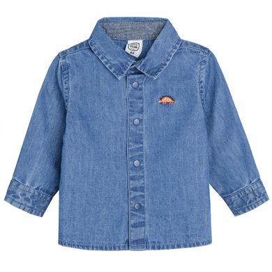 Cool Club, Camasa de blugi cu maneca lunga pentru baieti, denim, imprimeu dinozaur