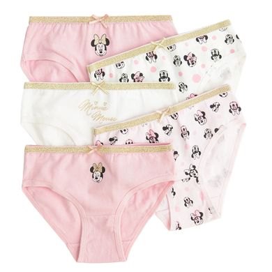 Cool Club, Chilotei pentru fete, roz, ecru, imprimeu Minnie Mouse, set, 5 buc.
