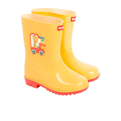 Cool Club, Cizme de cauciuc pentru baieti, galben, imprimeu Fisher-Price