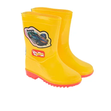 Cool Club, Cizme de cauciuc pentru baieti, galben, imprimeu Hot Wheels