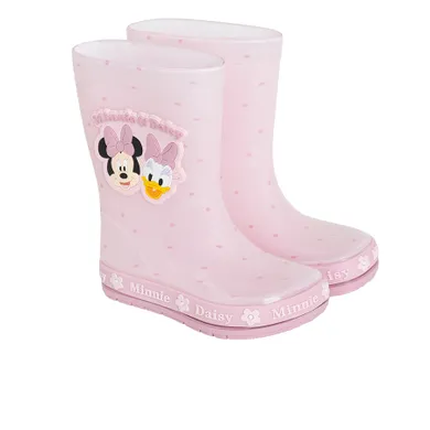 Cool Club, Cizme de cauciuc pentru fete, roz, talpa Barefoot, imprimeu Mickey Mouse