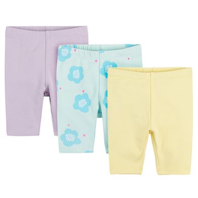 Cool Club, Colanti 3/4 pentru fete, menta verde, violet, galben, set, 3 buc.