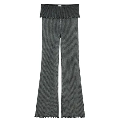 Cool Club, Colanti pentru fete, flare, din tricot striat, negru