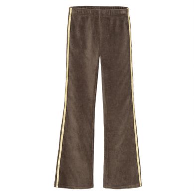 Cool Club, Colanti pentru fete, flare, velur, din tricot striat, maro