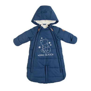 Cool Club, Combinezon de iarna cu gluga pentru bebelusi, culoare bleumarin, imprimeu Winnie the Pooh