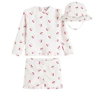 Cool Club, Costum de baie din doua piese pentru fete, Palarie, UV 50, roz