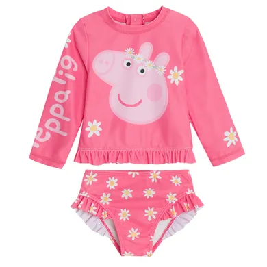 Cool Club, Costum de baie din doua piese pentru fete, UV 50, roz, imprimeu Peppa Pig