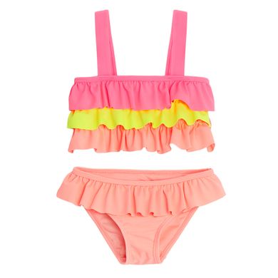 Cool Club, Costum de baie din doua piese pentru fete, UV 50, roz-portocaliu