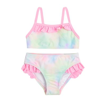 Cool Club, Costum de baie pentru fete din doua piese cu volanase, mix de culori