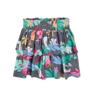 Cool Club, Fusta pentru fete, negru-grafit, imprimeu floral