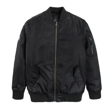 Cool Club, Geaca bomber neagra pentru baieti, imprimeu Focus on your goals