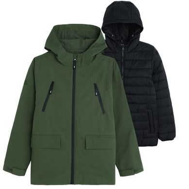 Cool Club, Geaca cu gluga pentru baieti, 3in1, verde-negru