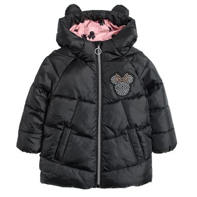 Cool Club, Geaca cu gluga pentru fete, negru, imprimeu Minnie Mouse