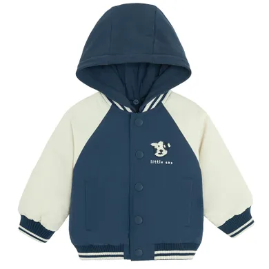 Cool Club, Geaca de baseball cu gluga pentru baieti, cu capse, albastru