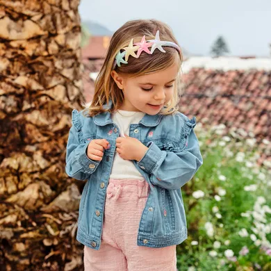 Cool Club, Geaca de blugi pentru fete, cu capse, albastru