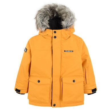 Cool Club, Geaca de schi cu gluga pentru baieti, galben, imprimeu Explorer