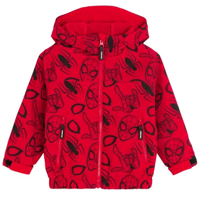 Cool Club, Geaca softshell cu gluga pentru baieti, rosu, imprimeu Spider-Man