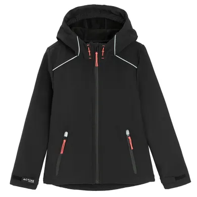 Cool Club, Geaca softshell cu gluga pentru fete, negru