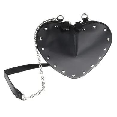 Cool Club, geanta in forma de inima, negru cu tinte