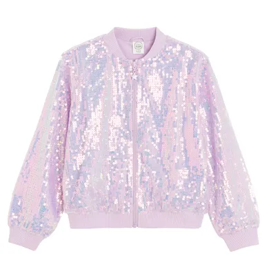 Cool Club, Hanorac bomber pentru fete, cu fermoar, violet
