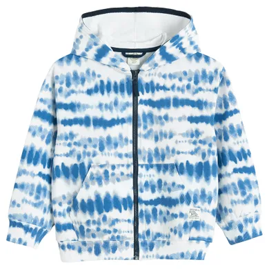 Cool Club, Hanorac cu gluga pentru baieti, cu fermoar, baggy, alb