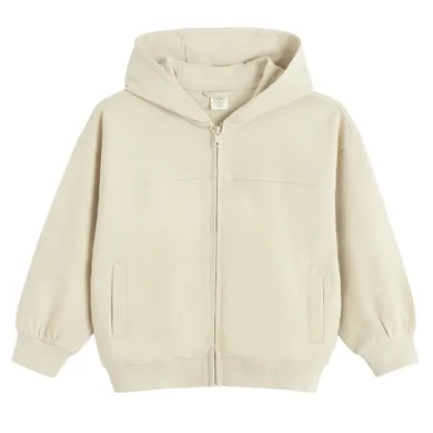 Cool Club, Hanorac cu gluga pentru baieti, cu fermoar, baggy, bej