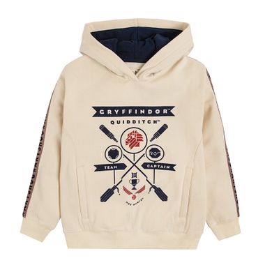 Cool Club, Hanorac cu gluga pentru baieti, ecru, imprimeu Gryffindor Harry Potter