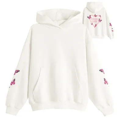 Cool Club, Hanorac cu gluga pentru fete, calduros, alb