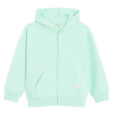 Cool Club, Hanorac cu gluga pentru fete, cu fermoar, calduros, menta verde