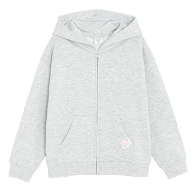 Cool Club, Hanorac cu gluga pentru fete, cu fermoar, cu fermoar, gri melanj