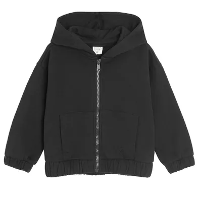 Cool Club, Hanorac cu gluga pentru fete, cu fermoar, negru