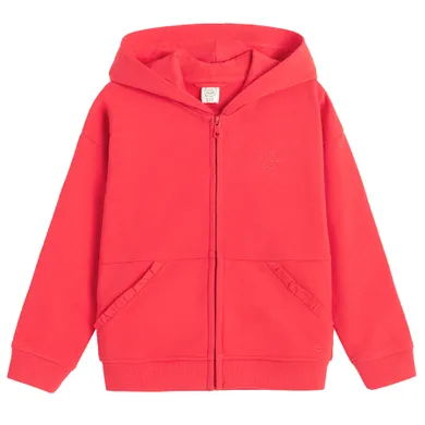 Cool Club, Hanorac cu gluga pentru fete, cu fermoar, rosu