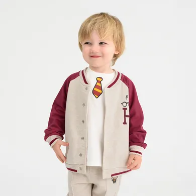 Cool Club, Hanorac pentru baieti, cu capse, bej, imprimeu Harry Potter