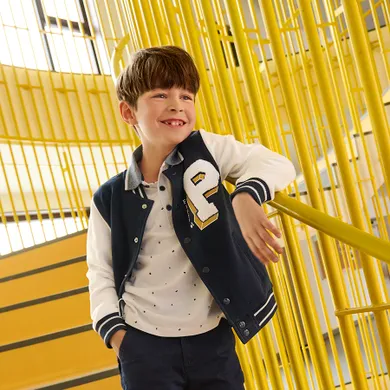 Cool Club, Hanorac pentru baieti, cu capse, bleumarin