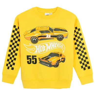Cool Club, Hanorac pentru baieti, galben, imprimeu Hot Wheels