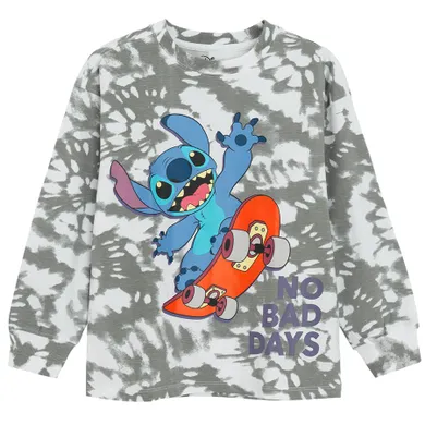 Cool Club, Hanorac pentru baieti, subtire, alb-gri, imprimeu Lilo si Stitch