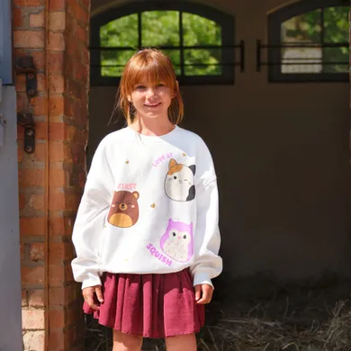 Cool Club, Hanorac pentru fete, alb, imprimeu Squishmallows