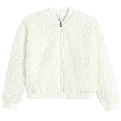 Cool Club, Hanorac pentru fete, cu fermoar, alb