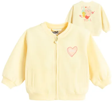 Cool Club, Hanorac pentru fete, cu fermoar, galben, imprimeu Peppa Pig