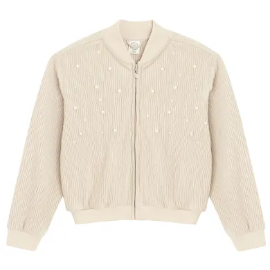 Cool Club, Hanorac pentru fete, cu fermoar, velur, bej