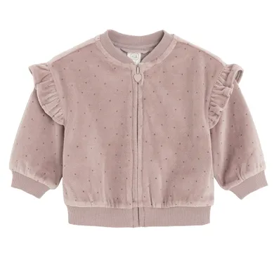 Cool Club, Hanorac pentru fete, cu fermoar, velur, violet