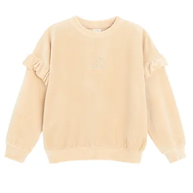 Cool Club, Hanorac pentru fete, velur, bej